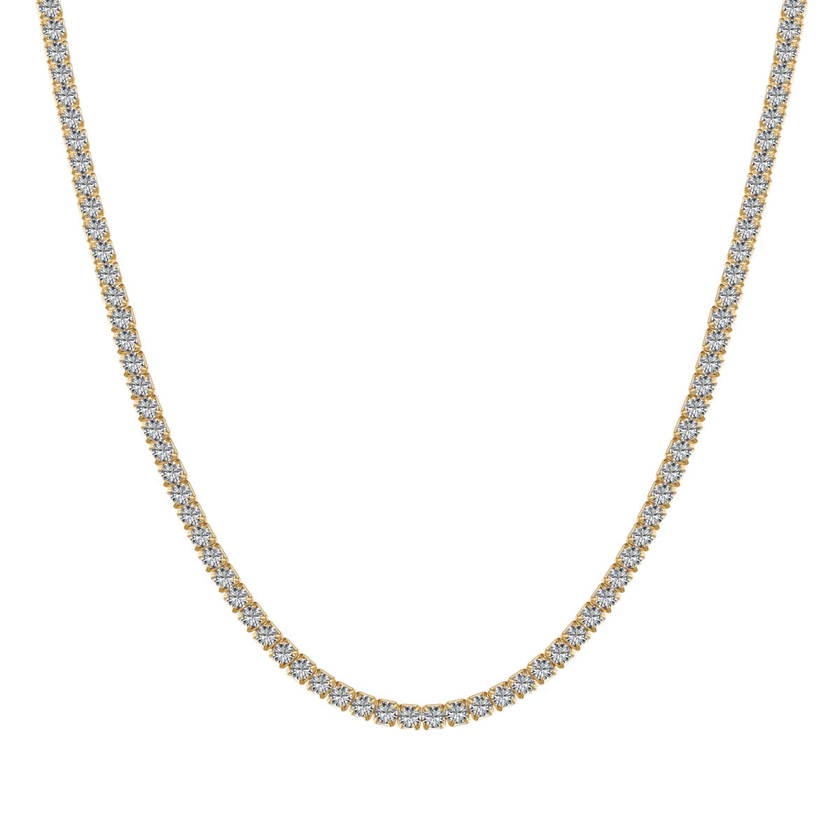 [Raffine]Delicate Round Shape Tennis Necklace