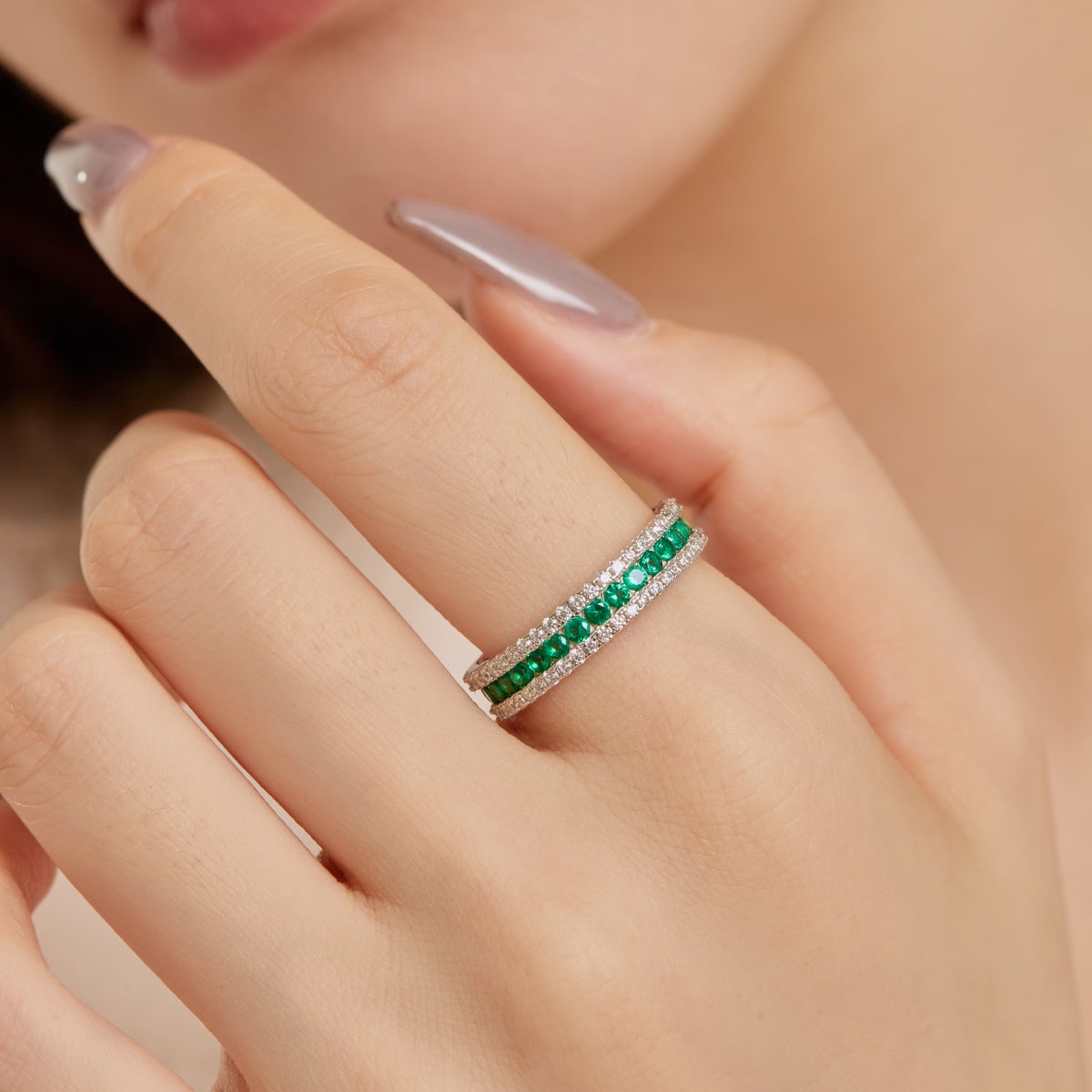[Raffine] Anillo diario delicado y colorido con corte redondo