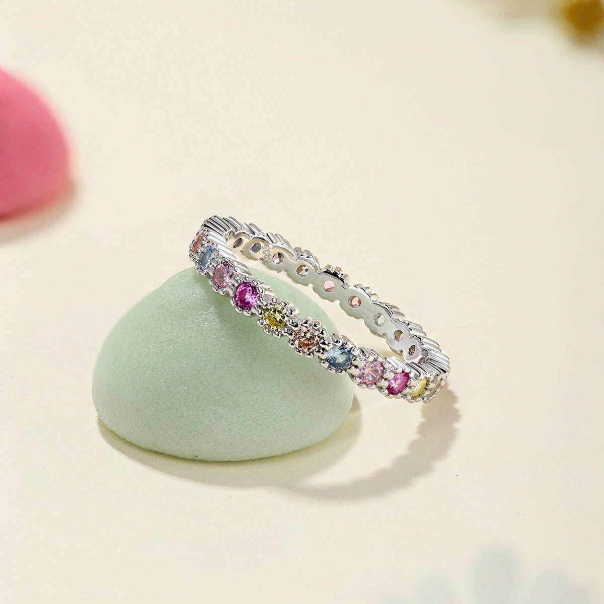 [Raffine] Bague de fête exquise et colorée à coupe ronde