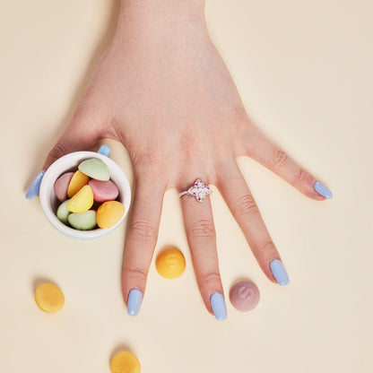 [Raffine] Anillo de banquete lujoso con forma de flor colorida