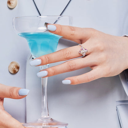 [Raffine] Anillo de banquete lujoso con forma de flor colorida
