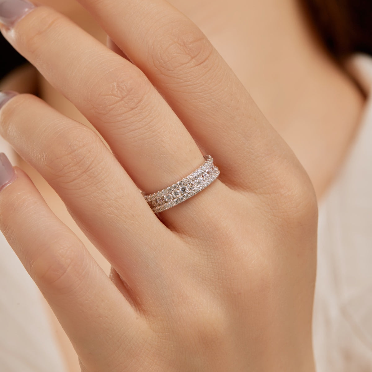 [Raffine] Anillo diario delicado y colorido con corte redondo