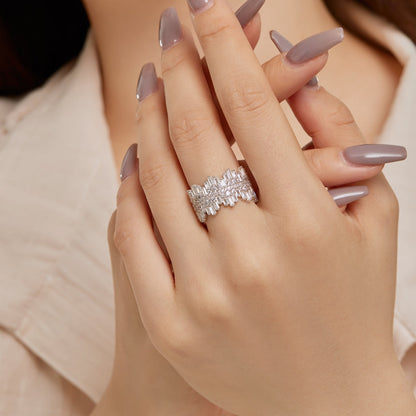 [Raffine] Anillo de lujo con corte radiante y colorido para uso diario