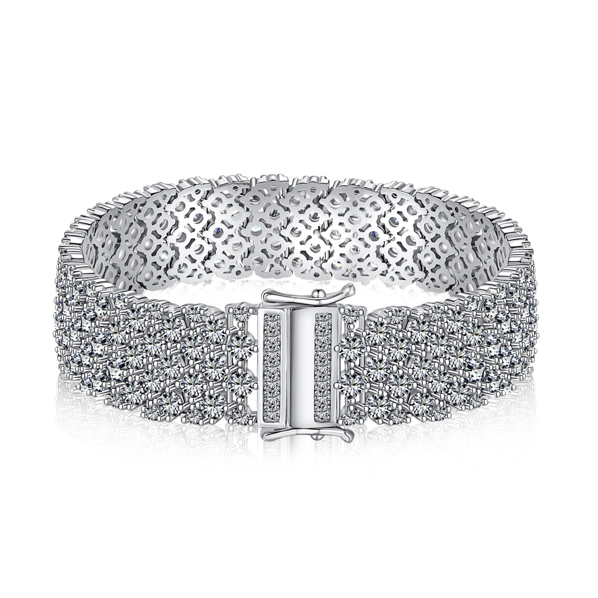 [Raffine]Pulsera de fiesta elegante y ornamentada con corte redondo