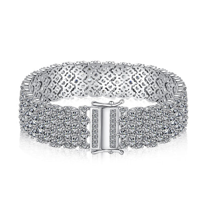 [Raffine]Pulsera de fiesta elegante y ornamentada con corte redondo