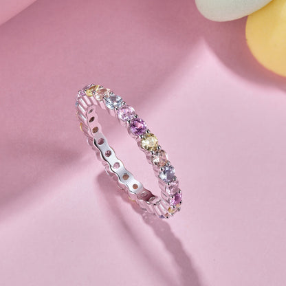 [Raffine] Anillo de fiesta de corte redondo resplandeciente y deslumbrante