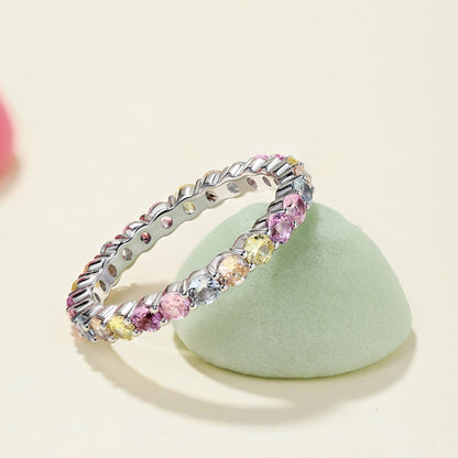 [Raffine] Anillo de fiesta de corte redondo resplandeciente y deslumbrante
