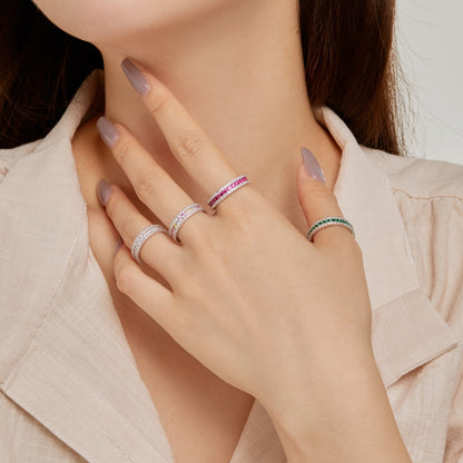 [Raffine] Anillo diario delicado y colorido con corte redondo