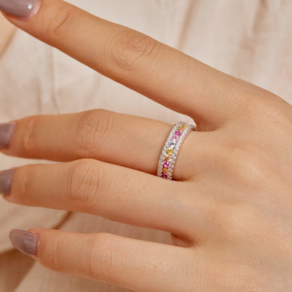 [Raffine] Anillo diario delicado y colorido con corte redondo