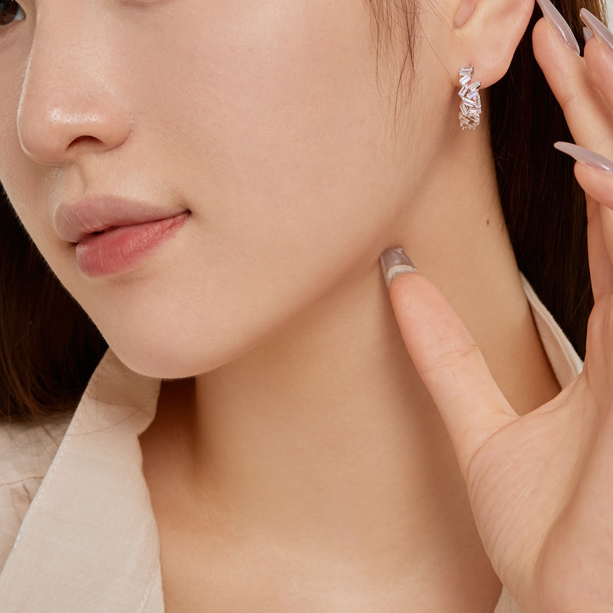 [Raffine]Dazzling Colorful Emerald Cut Daily Earrings