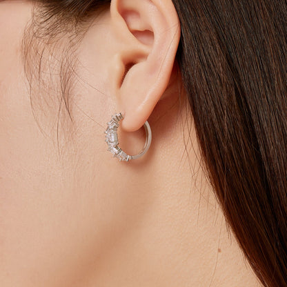 [Raffine]Dazzling Colorful Emerald Cut Daily Earrings