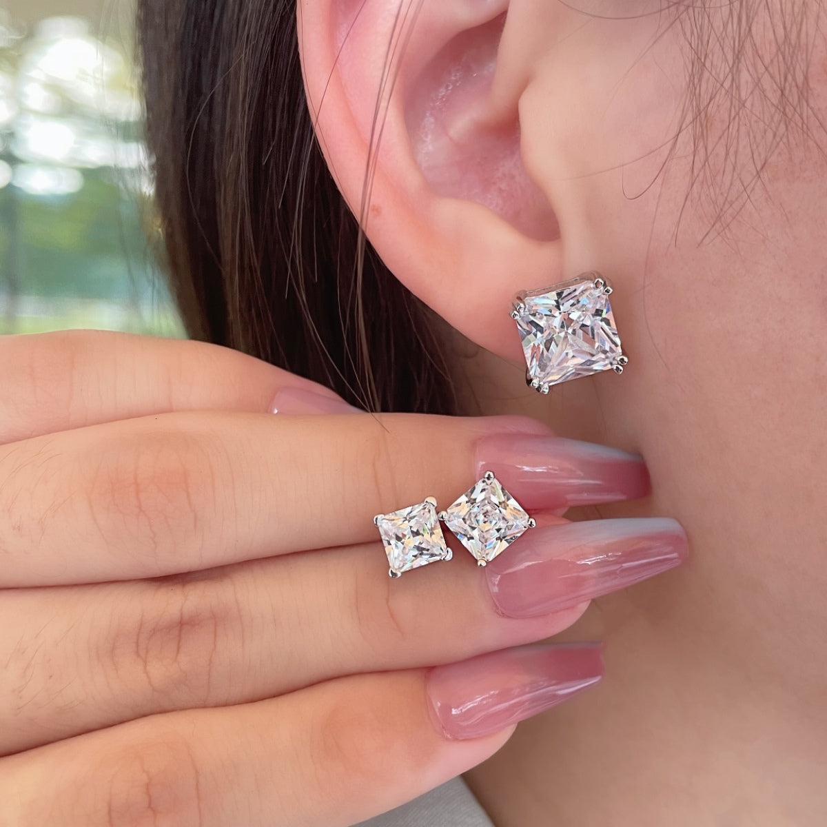 [Raffine]Delicate Square Shape Earrings