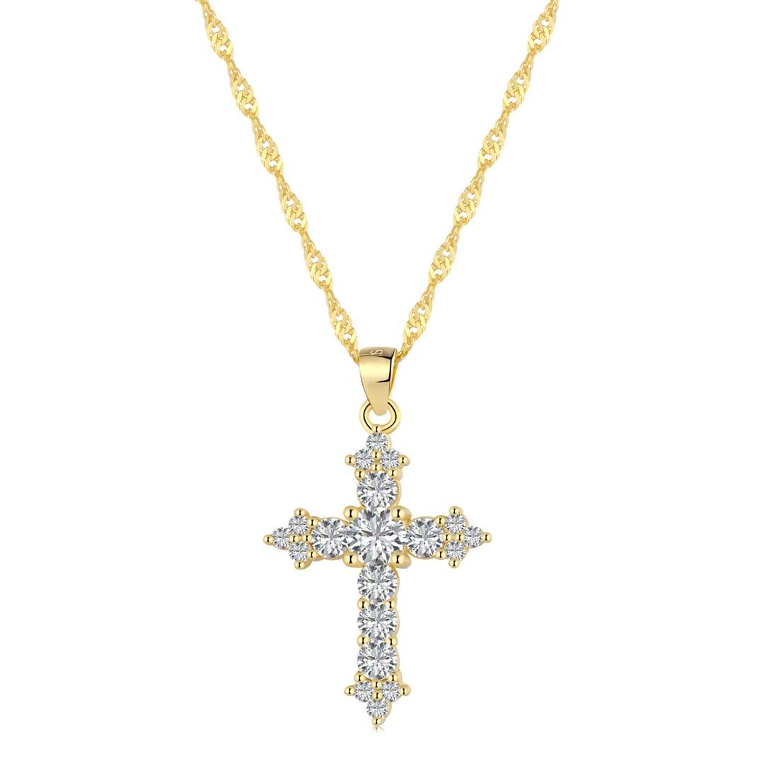 [Raffine]Delicate Cross Shape Necklace