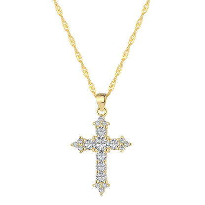 [Raffine]Delicate Cross Shape Necklace