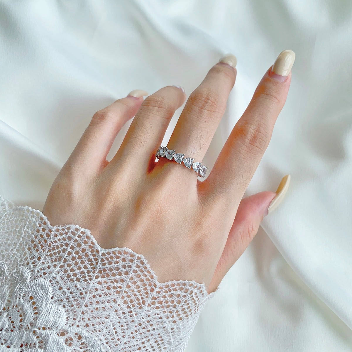 [Raffine] Anillo de amor con corte de corazón radiante de 0,25 quilates