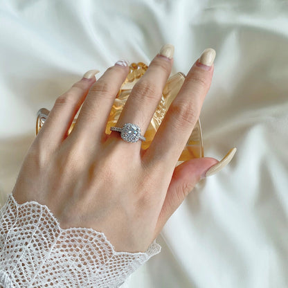 [Raffine] Anillo de bodas de corte redondo resplandeciente y deslumbrante