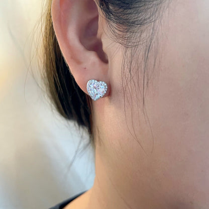 [Raffine]Sparkling Heart Shape Lover Earrings