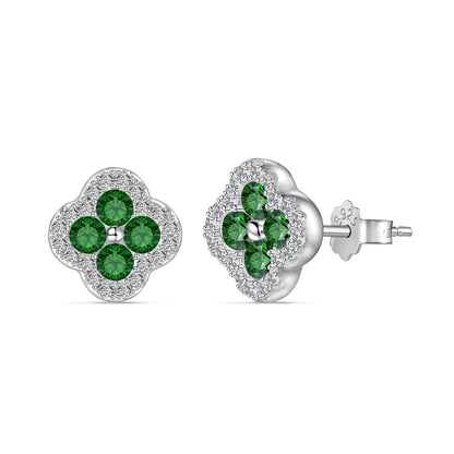 [Raffine]Boucles d'oreilles en forme de fleur de trèfle à quatre feuilles
