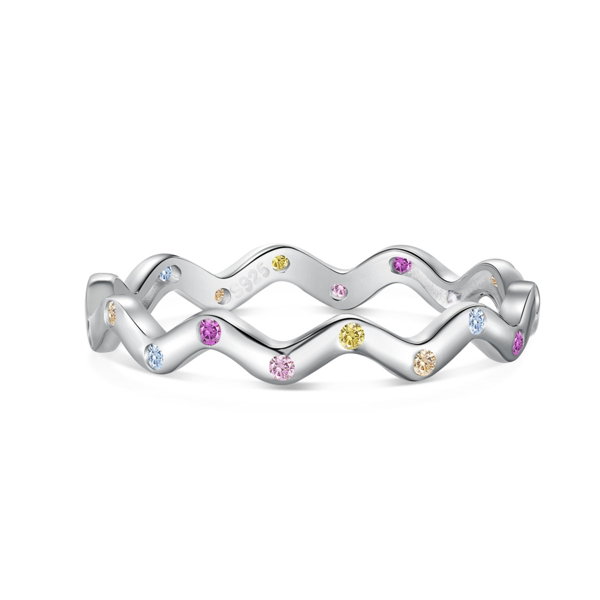 [Raffine] Anillo diario adornado con corte redondo vibrante