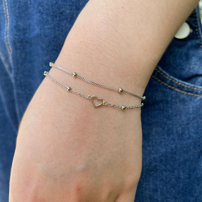 [Raffine] Delicada pulsera de corazón de amor de doble capa