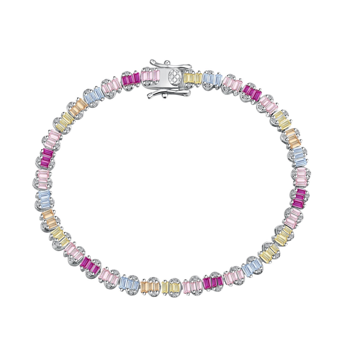 [Raffine] Delicada pulsera de fiesta con corte esmeralda colorido