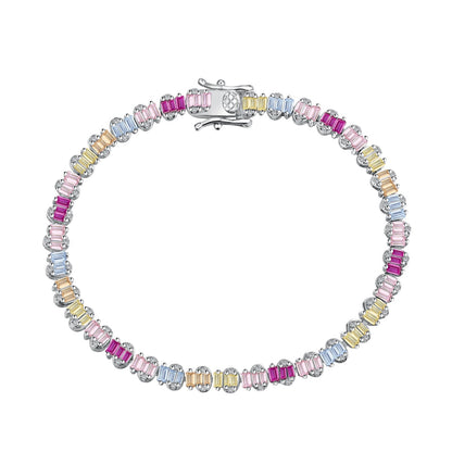 [Raffine] Delicada pulsera de fiesta con corte esmeralda colorido