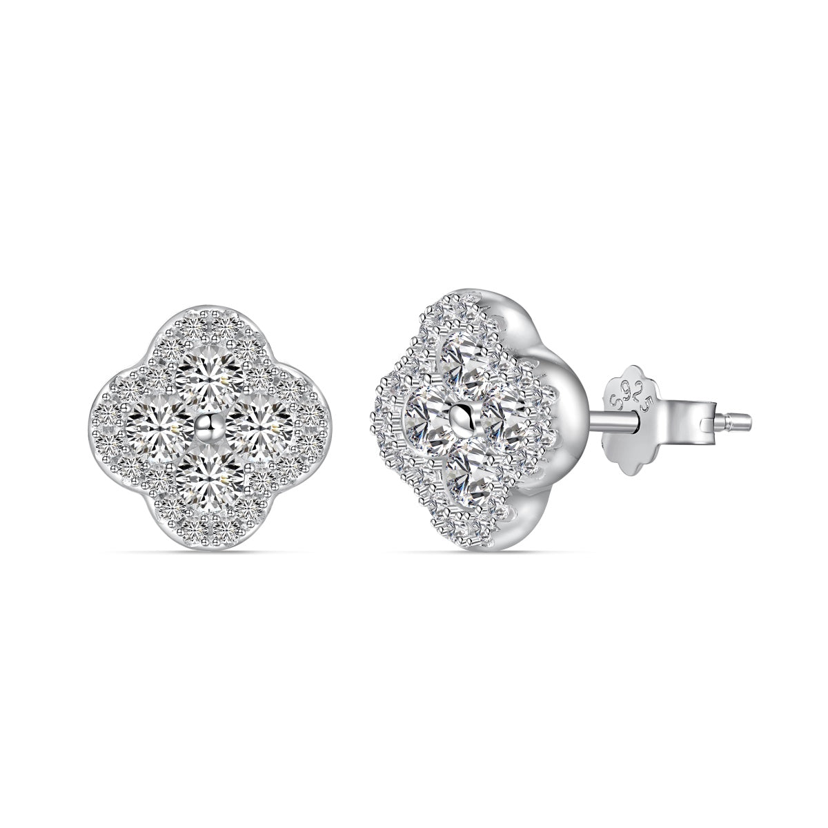 [Raffine]Boucles d'oreilles en forme de fleur de trèfle à quatre feuilles