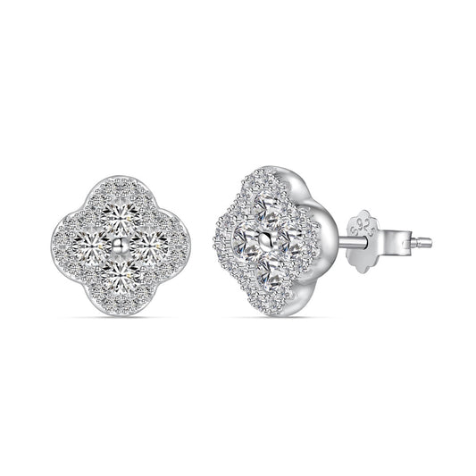[Raffine]Four-Leaf Clover Flower Shaped Earrings