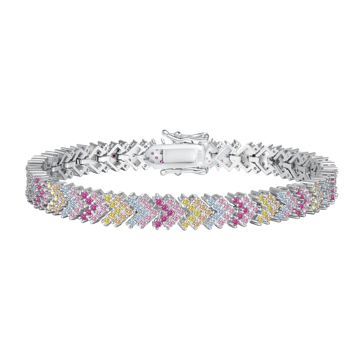 [Raffine]Pulsera de fiesta adornada con corte redondo brillante