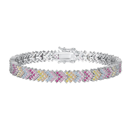 [Raffine]Pulsera de fiesta adornada con corte redondo brillante