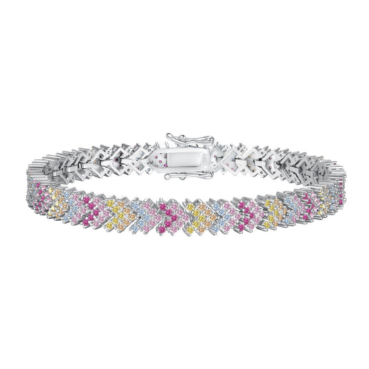 [Raffine]Pulsera de fiesta adornada con corte redondo brillante