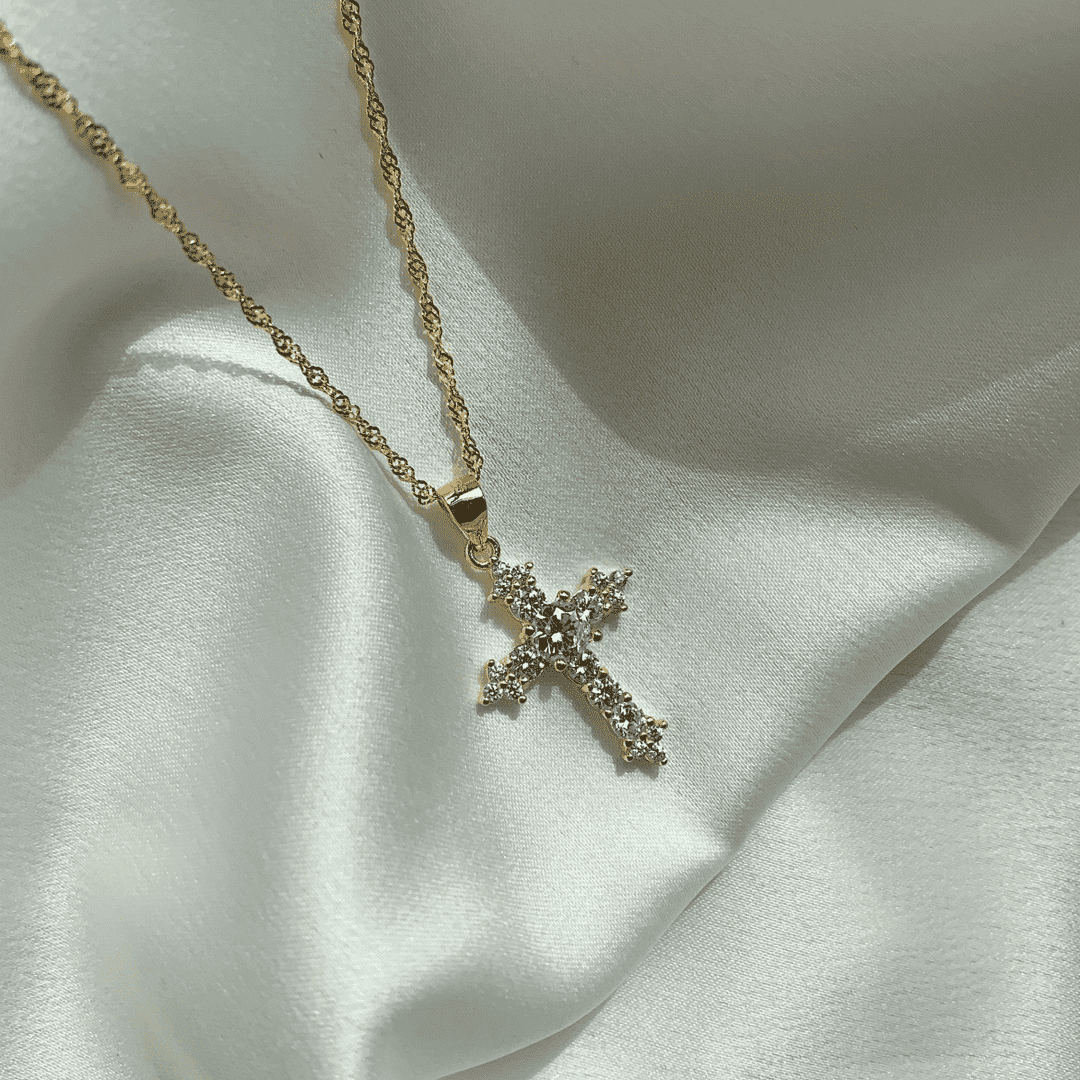 [Raffine]Delicate Cross Shape Necklace