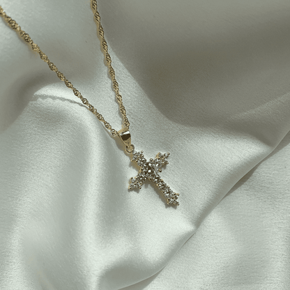 [Raffine]Delicate Cross Shape Necklace