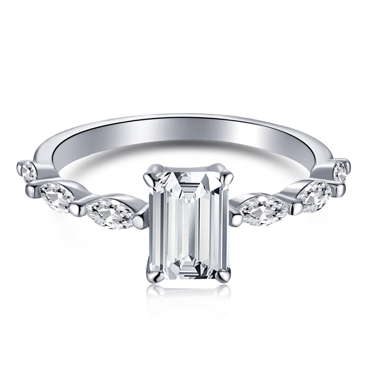 [Raffine] Anillo diario delicado y resplandeciente de corte radiante de 1.0 quilates