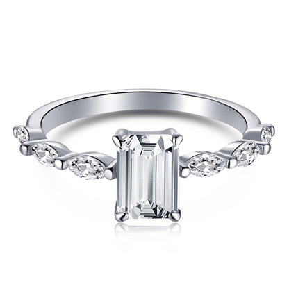 [Raffine] Anillo diario delicado y resplandeciente de corte radiante de 1.0 quilates