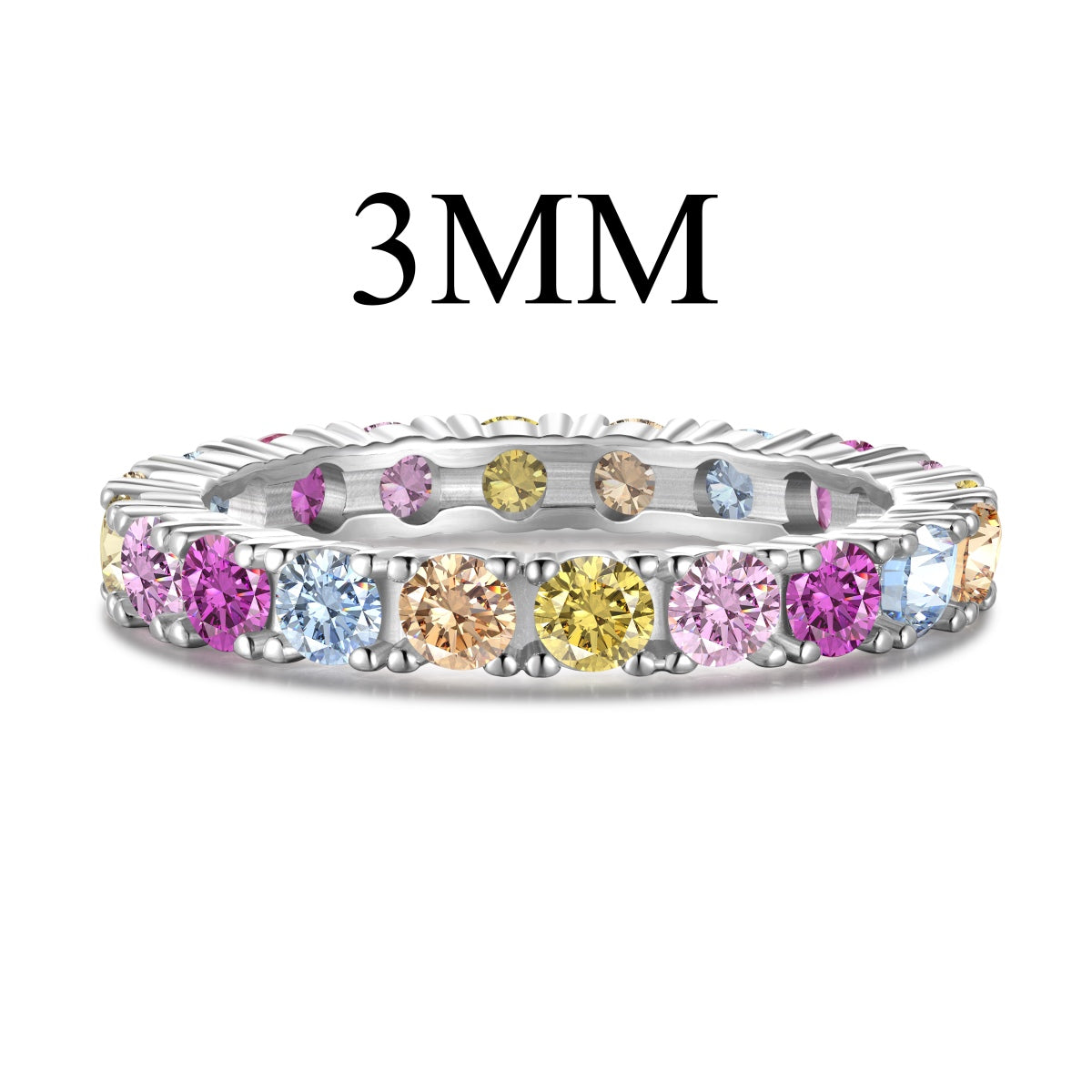 [Raffine] Anillo de tenis de corte redondo deslumbrante y brillante