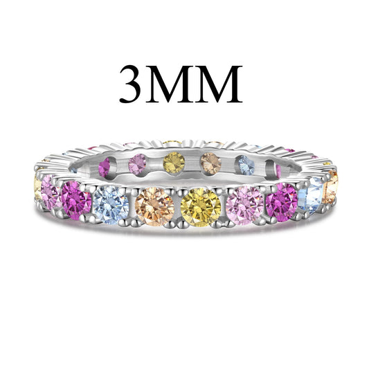 [Raffine] Anillo de tenis de corte redondo deslumbrante y brillante