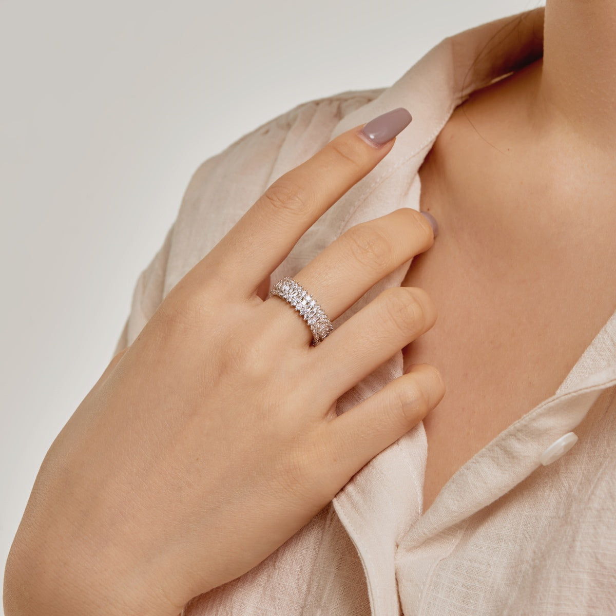 [Raffine] Anillo diario adornado con corte radiante y colorido