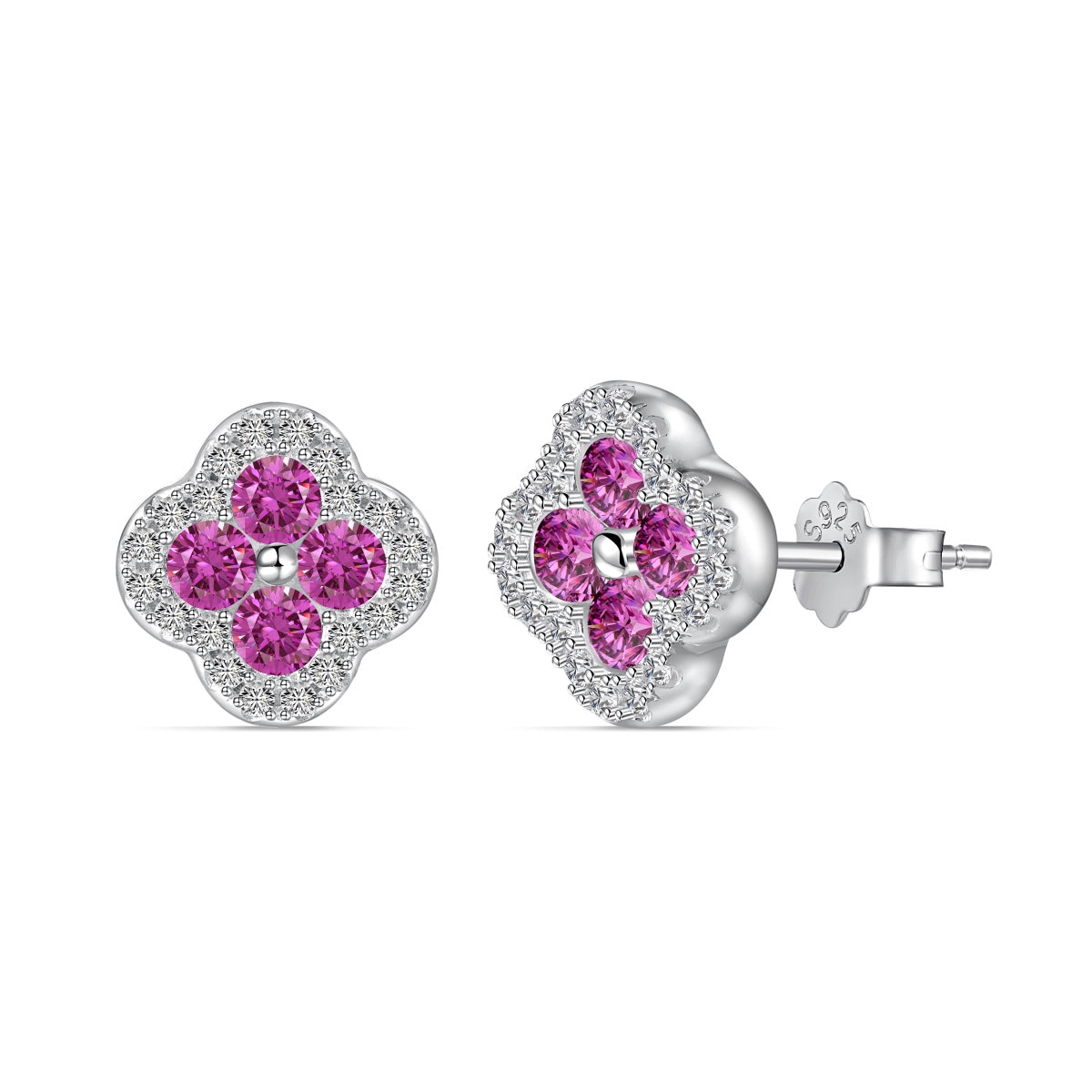 [Raffine]Boucles d'oreilles en forme de fleur de trèfle à quatre feuilles