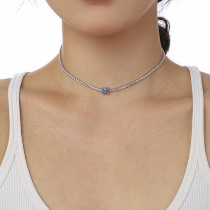 [Raffine]1.0 Carat Shining Oval Cut Necklace