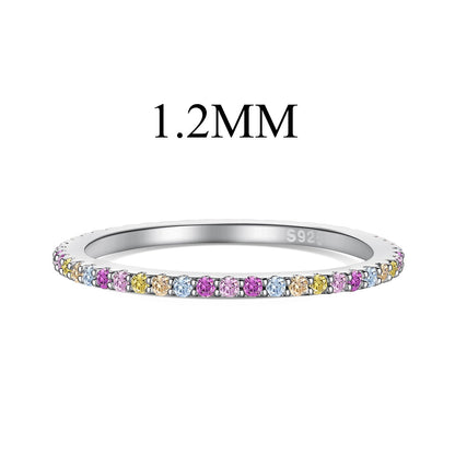 [Raffine] Anillo de tenis adornado con corte redondo colorido