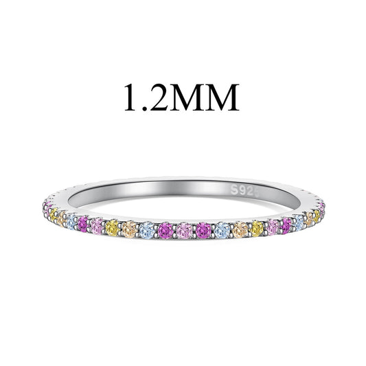 [Raffine] Anillo de tenis adornado con corte redondo colorido