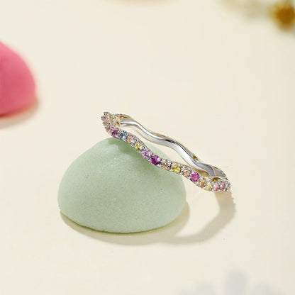 [Raffine] Anillo de fiesta de corte redondo, delicado y colorido