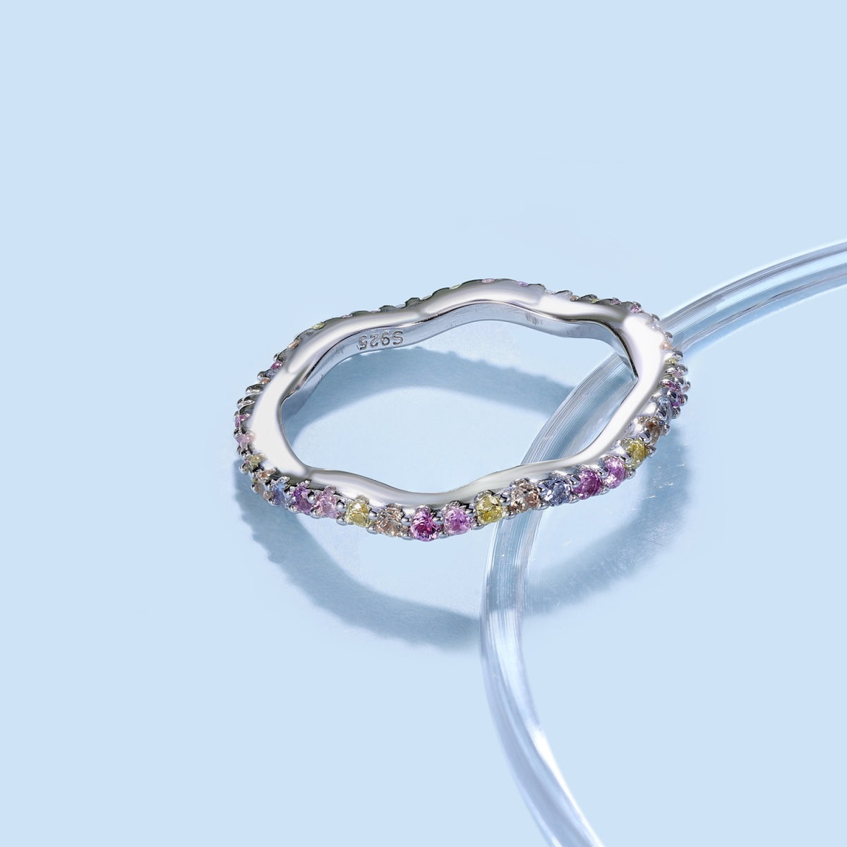 [Raffine] Anillo de fiesta de corte redondo, delicado y colorido