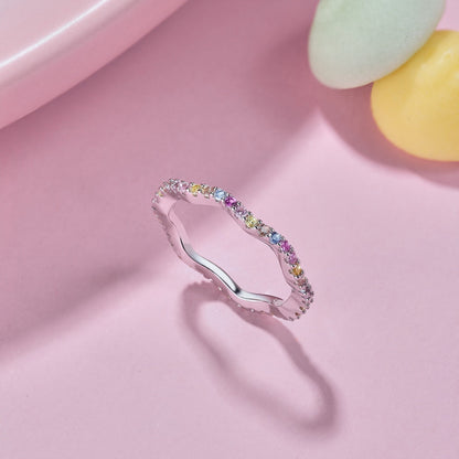 [Raffine] Anillo de fiesta de corte redondo, delicado y colorido