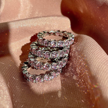 [Raffine] Anillo de tenis Eternity de corte redondo
