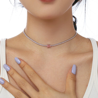 [Raffine]1.0 Carat Shining Oval Cut Necklace