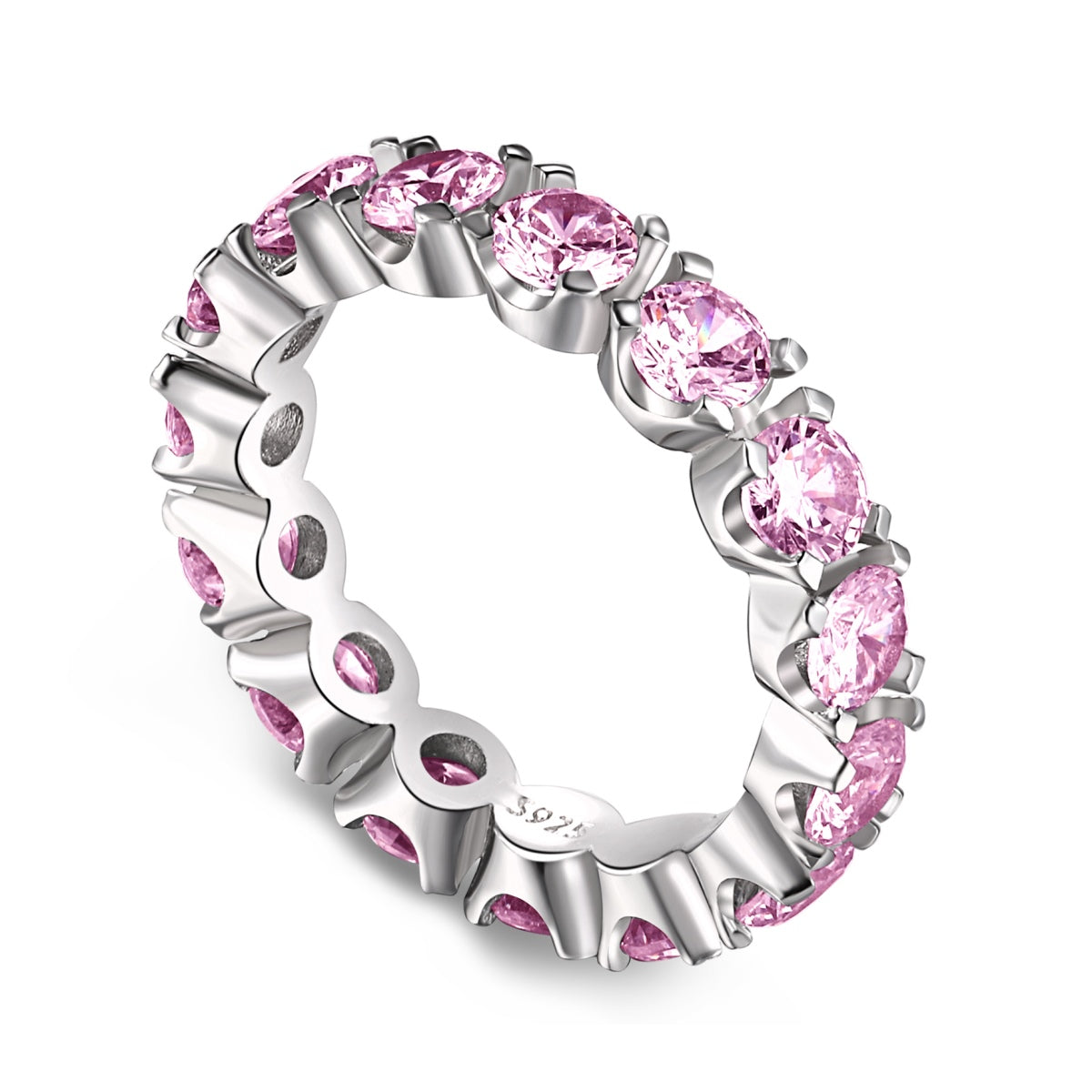 [Raffine] Anillo de tenis Eternity de corte redondo