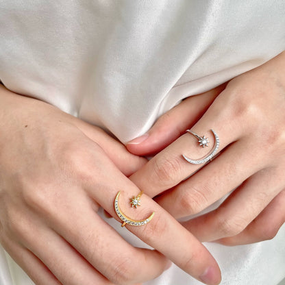 [Raffine]Anillo de luna y estrella de la eternidad