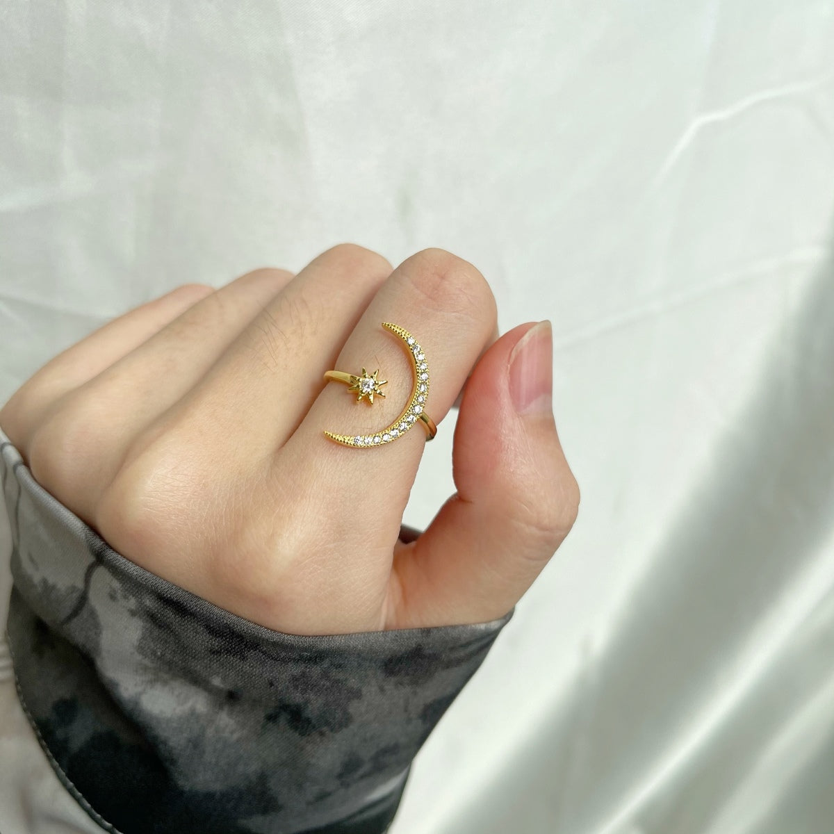 [Raffine]Anillo de luna y estrella de la eternidad